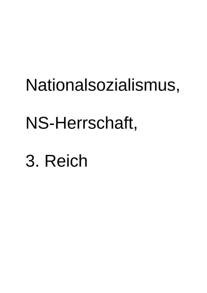 Nationalsozialismus, NS-Herrschaft, 3. Reich